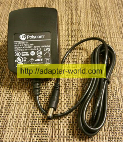 *100% Brand NEW* 48V 0.31A Polycom PSA15A-480P 1465-43637-001 AC Adapter Power Supply